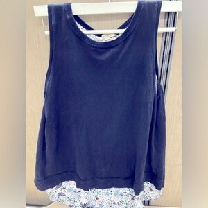 Loft Navy Sleeveless Top - Small